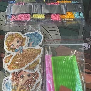Princess Diamond Art Keychain Kit